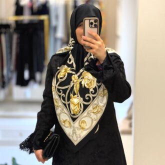 روسری ابریشم ژاکارد گلناز