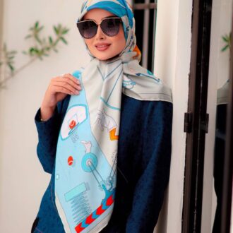 روسری تمام ابریشم نیلا