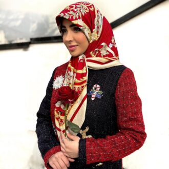 روسری ابریشم ژاکارد حلما