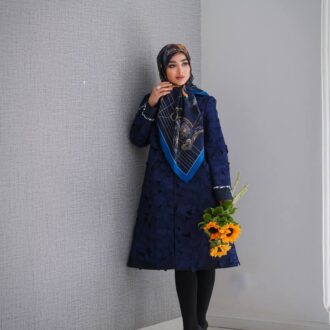 مانتو تمام برودری دوزی با ابریشم خام موژان