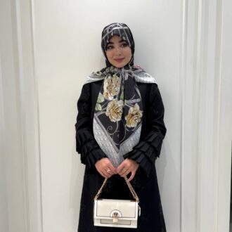 روسری ابریشم کجراه دو رو شبنم