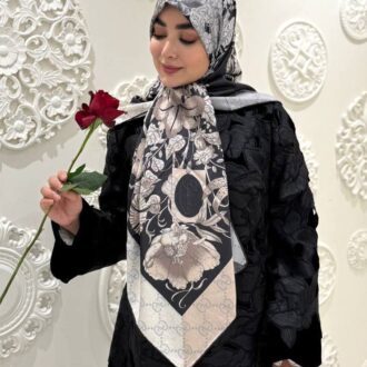 روسری ابریشم کجراه دو رو لادن